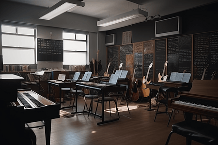 演奏乐器乐器弹奏教室场景设计图片