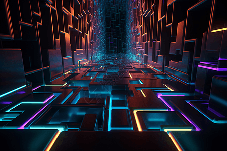 虚拟现实创意迷宫3D概念图图片