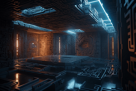 未来派的实验室迷宫概念图图片