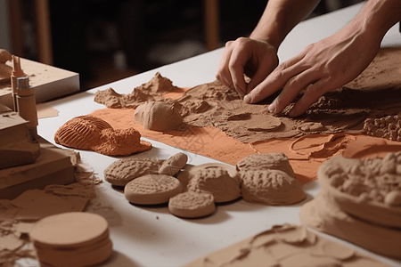 使用工具构建3D粘土模型图片