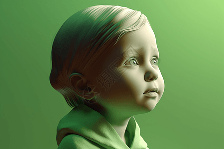 儿童肖像创意3D概念图图片