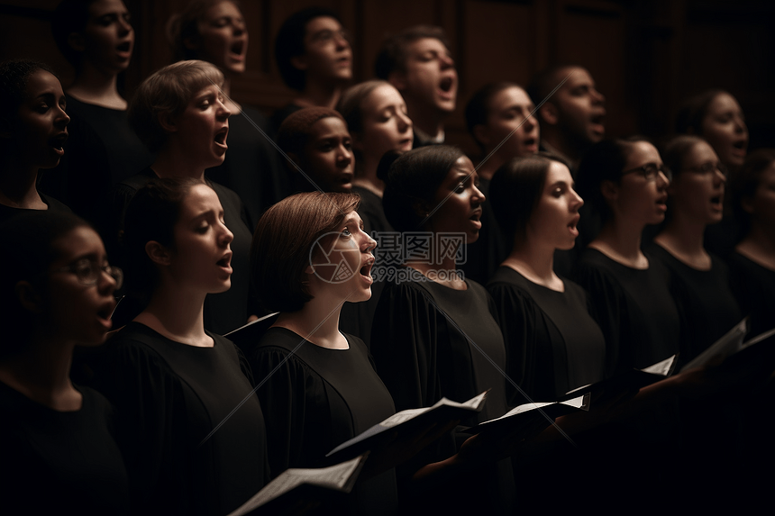 投入表演的合唱团高清图片下载正版图片600136694摄图网