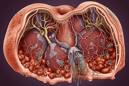 展示免疫功能的脾脏图片