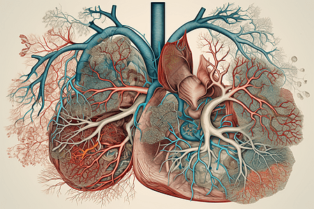 呼吸和循环系统的相互关联背景图片