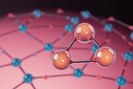 3d渲染简单化学分子背景图片