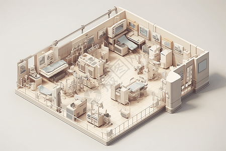 白色的医院模型图片