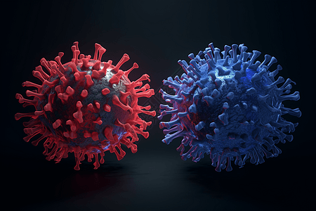 红蓝双色病毒图片