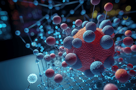 分子模型分子系统的模型插画