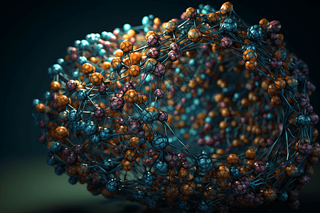 彩色的分子结构模型图片
