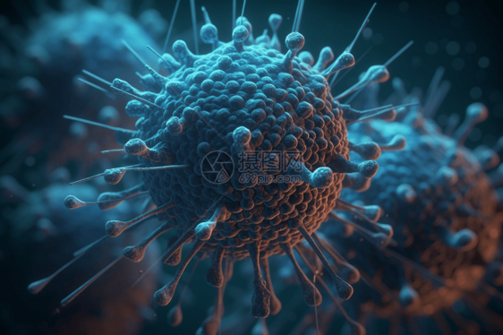 蓝色触角病毒模型图片
