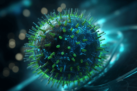 绿色的圆形病毒细菌图片