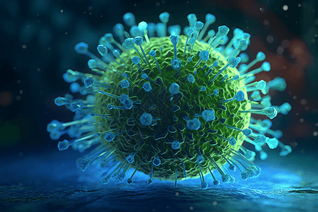 绿色的圆形病毒背景图片
