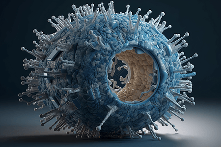 3D抽象的病毒模型图片