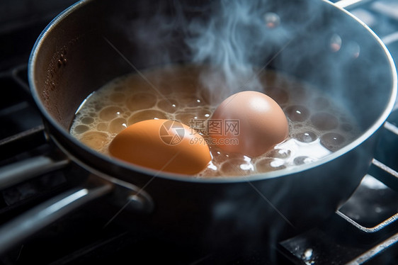 开水中煮鸡蛋图片