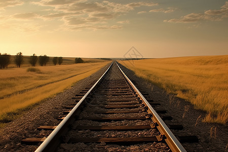 通往地平线的草原铁路图片