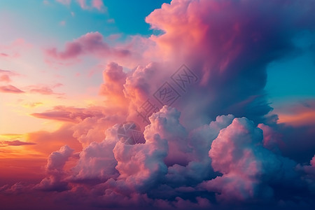 日落时彩色的云彩高清图片