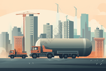 混凝土卡车运输混凝土平面插图图片