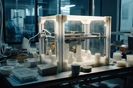 3D打印机在工厂中工作图片