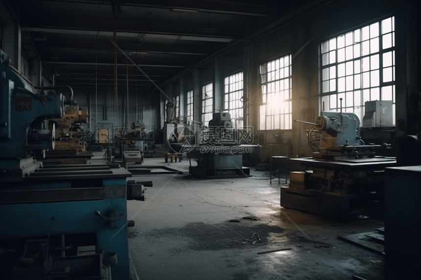 工厂车间内部的大型机械图片