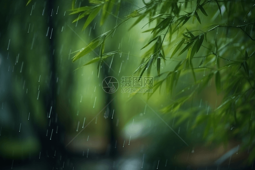 雨中的竹林高清图片下载-正版图片600138349-摄图网