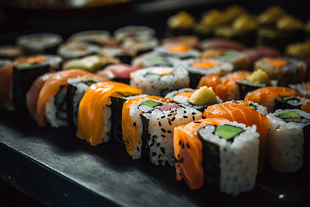 彩色的寿司卷图片