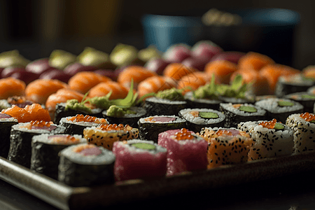 彩色寿司卷图片