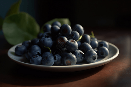 盘子上的蓝莓图片