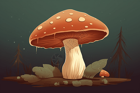 被雨淋湿的蘑菇图片