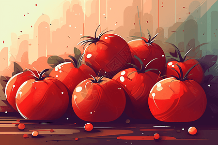 扁平的西红柿图片