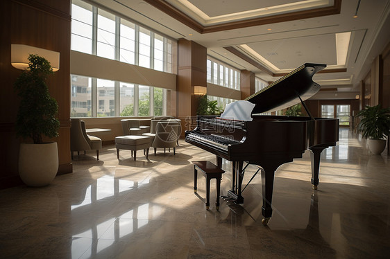 私立医院大厅钢琴图片图片