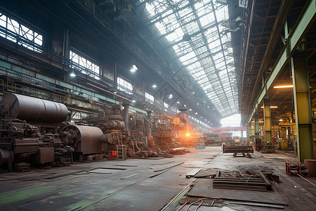 冶金机械冶金厂机械车间内部场景设计图片