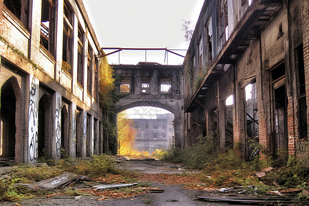 工厂的废墟图片