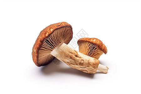 两颗并列的蘑菇背景图片