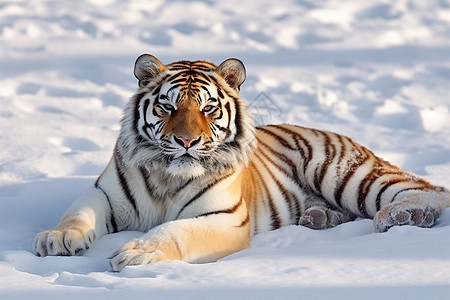 雪地上的大老虎图片