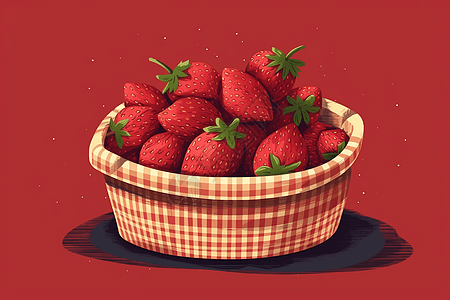 一篮子的草莓图片