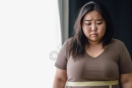 女人因为肥胖感动焦虑图片