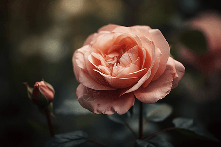 单朵粉红色玫瑰图片