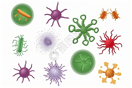 生物体细菌图标卡通插图图片