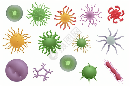 生物体细菌图标创意插图图片