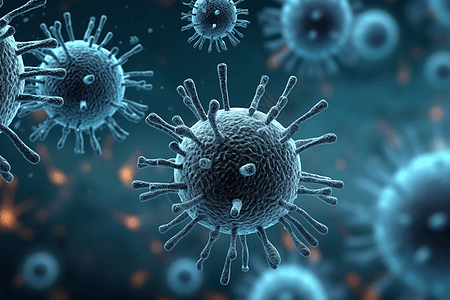 3d医学背景与抽象病毒细胞图片