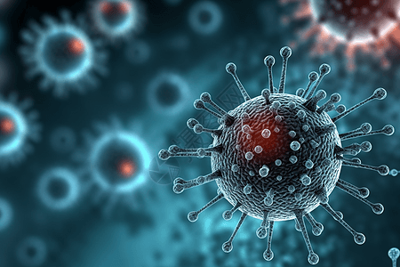3d医学背景与抽象病毒细胞图片