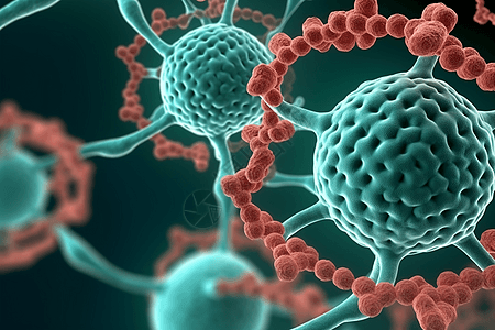 医用病毒细胞dna链3D概念图背景图片