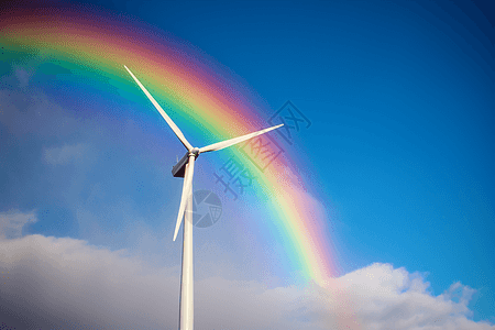 风车涡轮机彩虹图片
