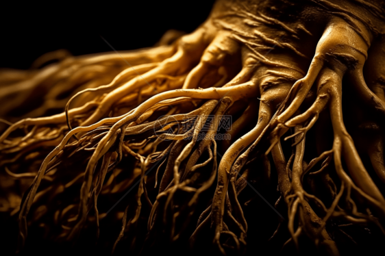 姜植物根的特写镜头图片