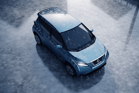 雪地里行驶的能源汽车图片