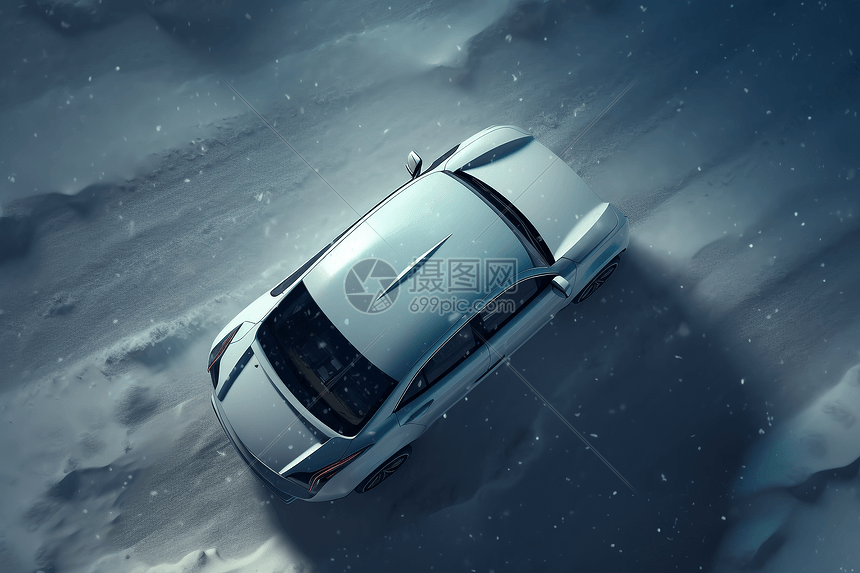 雪地行驶的能源汽车图片