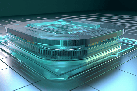 电路板电子芯片3D概念图图片