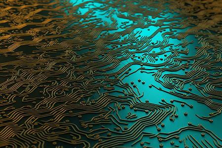 电路板二极管河流3D概念图图片