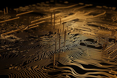 电路板二极管河流抽象3D概念图图片