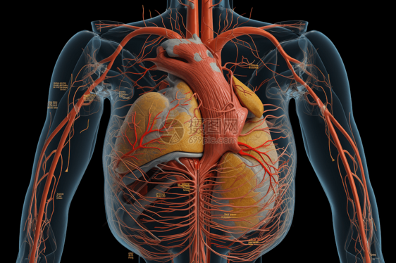 胸部区域可视化3D概念图图片